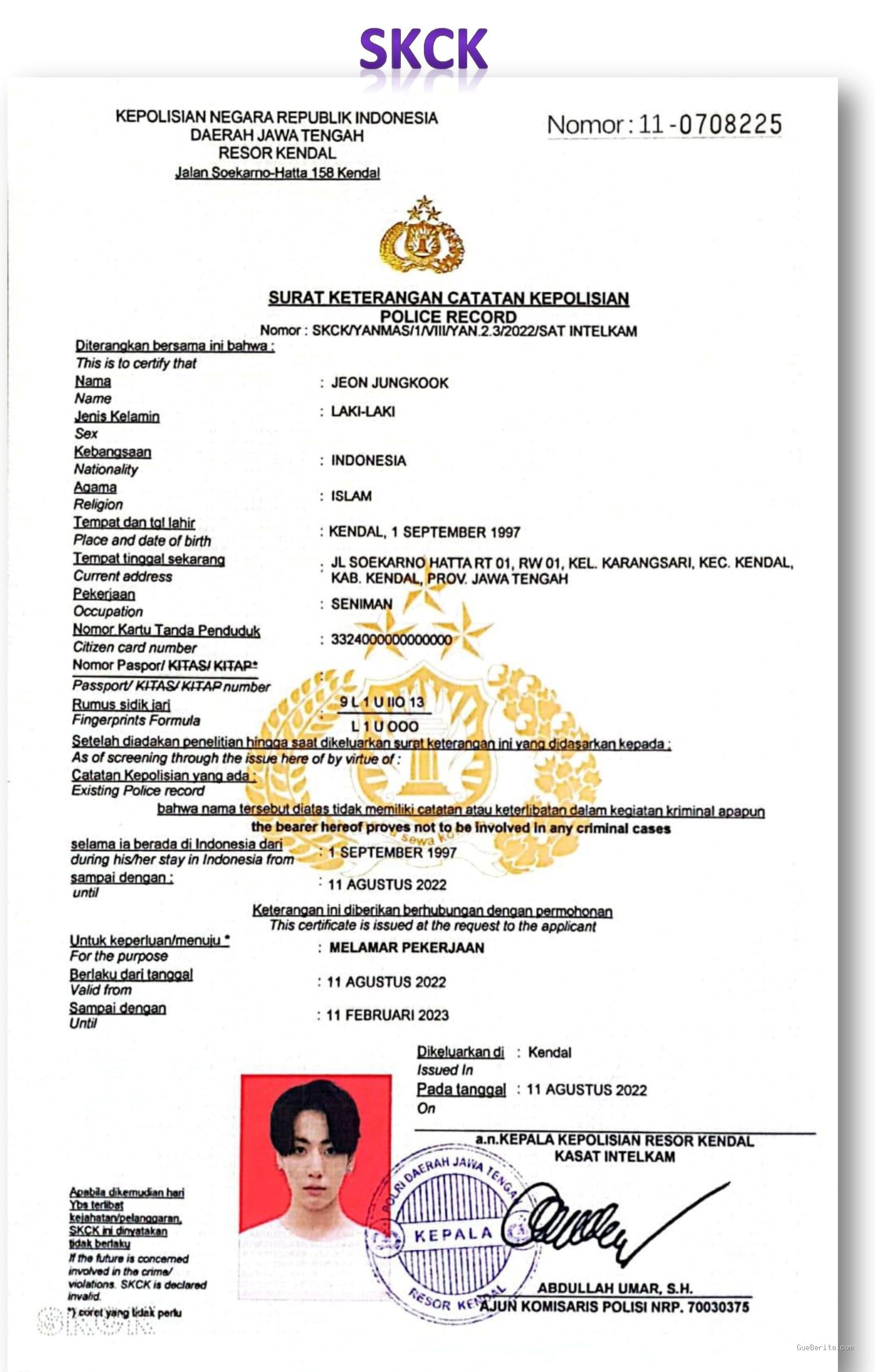 Photo by dalchaebi.me - Syarat dan Biaya Pembuatan SKCK Baru di Polres untuk Kerja