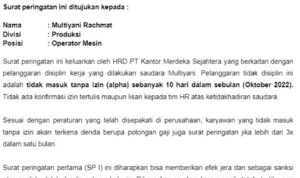 Photo by kantorku.id - Penyebab Karyawan Terkena Surat Peringatan SP 1 dan Cara Memperbaikinya